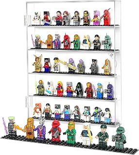 HEKORE Minifigure Display Case for Lego - Acrylic Wall Cabinet, Dust-Proof Building Block Figure Display Box for Collectibles (1, Medium)