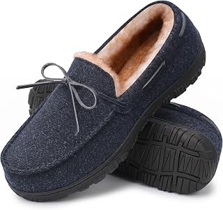MIXIN Mens Moccasins Slippers Memory Foam House Shoes