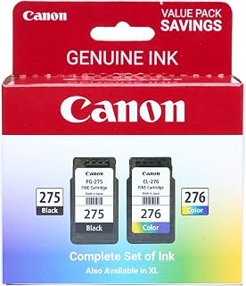 Canon PG-275 / CL-276 Genuine Ink Value Pack (2 Cartridges), Compatible with TS3520/3522/4722/3720/3722, TR4720