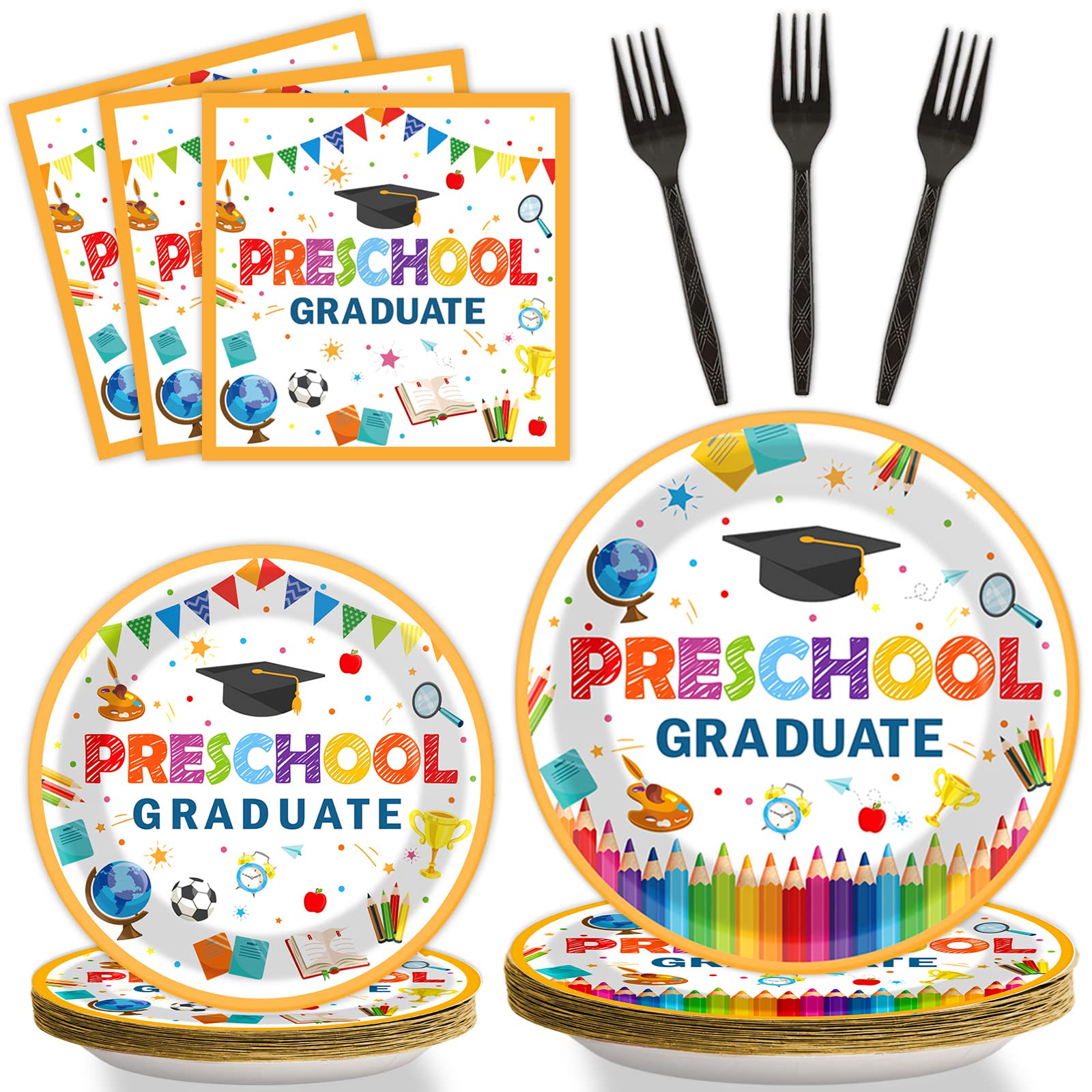 Preschool Graduation Party Supplies Pre-K Grad Tableware Set Kindergarten Gradua