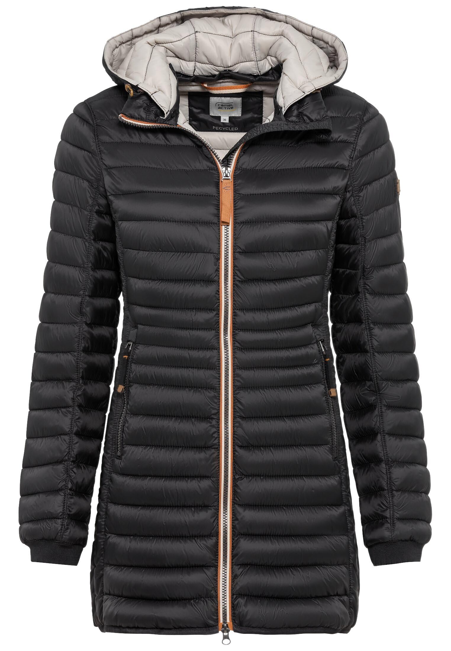 camel active Women's Lightweight Waterproof Padded Coat with Removable Hood (Pac