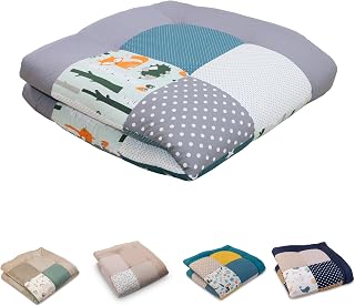 ULLENBOOM Baby Play Mat, 100 x 100 cm, 100% OEKO-TEX Materials, Made in EU – Ideal as a Blanket for Children and Children's Play Mat – Forest, Blue, Green