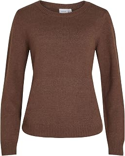 Vila Damen Viril O-Neck L/S Knit Top - Noos Pullover