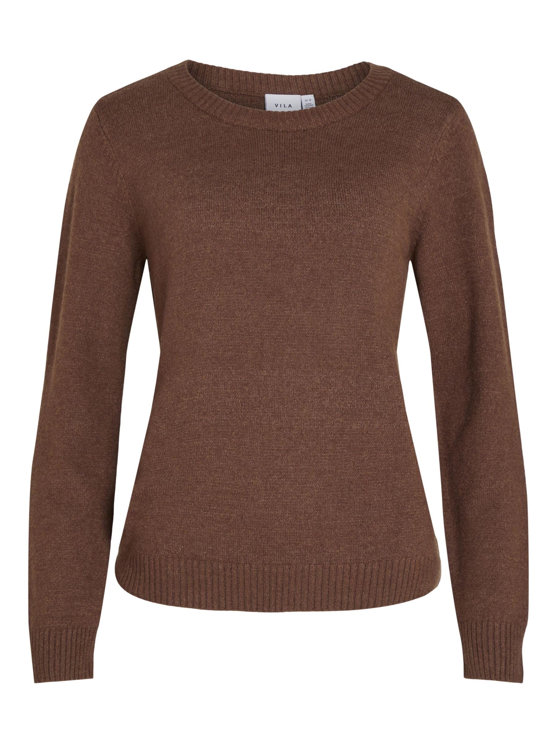 Vila Damen Viril O-Neck L/S Knit Top - Noos Pullover