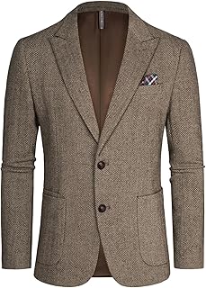 PJ PAUL JONES Mens Blazer Vintage Herringbone Tweed Wool Blend Sport Coat