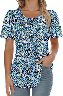 AURUZA Women's Short Sleeve T Shirt Casual Round Neck Fashion Tunic Tops