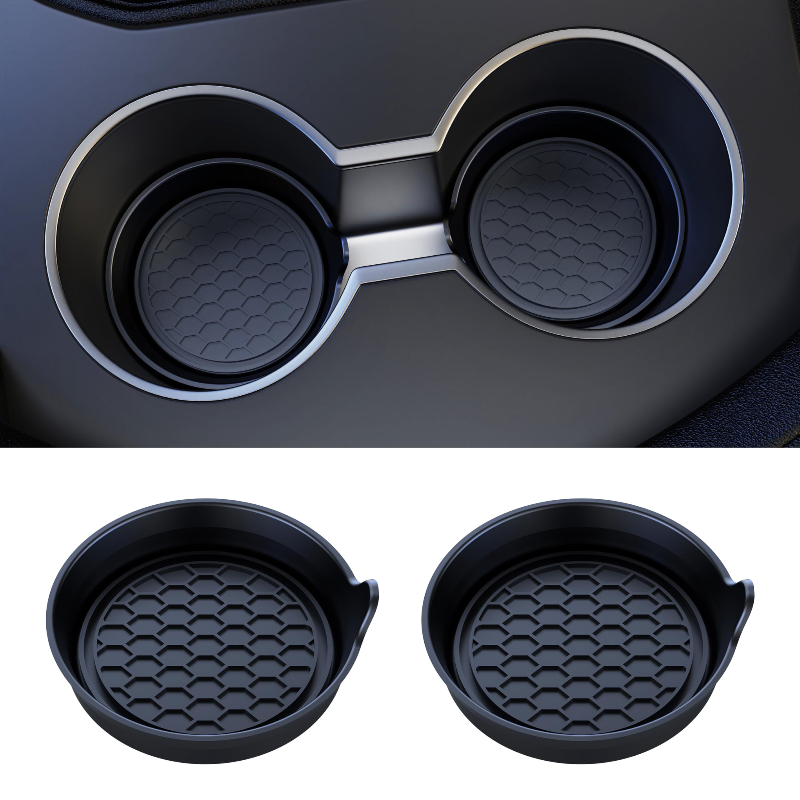Amooca 2-Pack Car Cup Coaster Silicone Spill-Proof Cup Holder Inserts | Universa