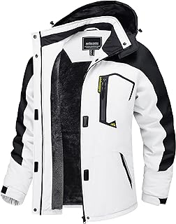 TACVASEN Women's Waterproof Fleece Jacket for Winter Skiing and Outdoor Hiking with Detachable Hood