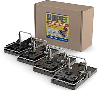 NOPE! Rat Snap Trap (4-pack) | Reusable Rat & Mouse Traps | Kills Instantly & Humanely | Indoor & Outdoor Rodent Control