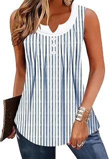 Tank Tops for Women Sleeveless Summer Tops Spring 2026 Striped Blouse Shirt