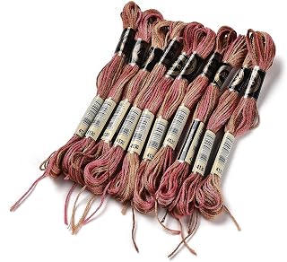 10 Skeins 0.5mm Polyester Embroidery Thread 6 Ply Thread for Friendship Bracelets 8 Meters Light Coral Color