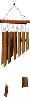 Large Bamboo Wind Chimes for Outside, 25 Inch 12-Tube Wooden Wind Chime with Warm Relaxing Tone, Antique Brown Hanging Decor for Patio, Garden, Porch, Balcony and Indoor Spaces