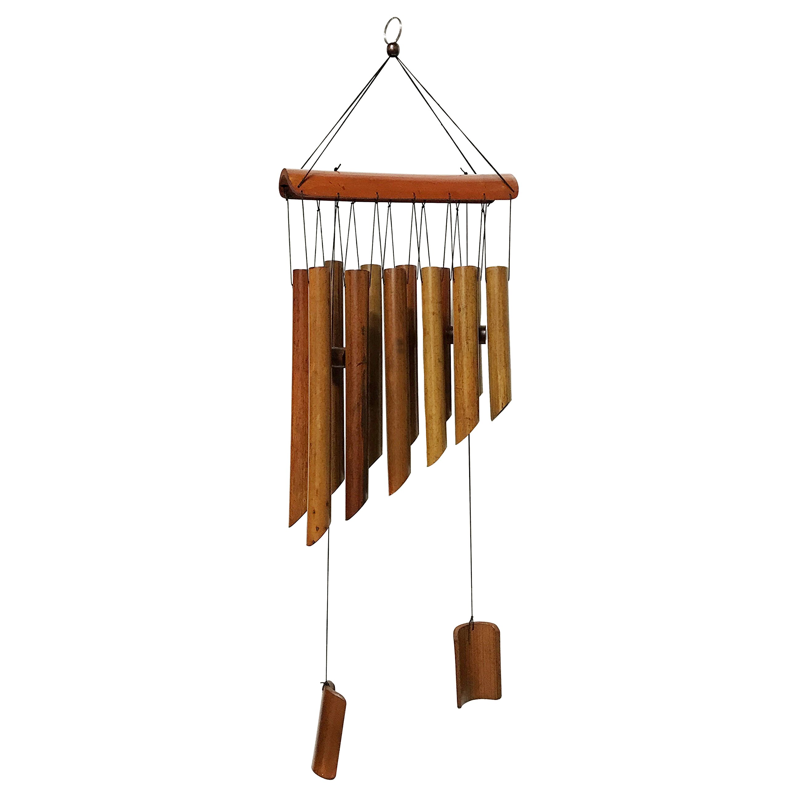 Large Bamboo Wind Chimes for Outside, 25 Inch 12-Tube Wooden Wind Chime with War