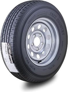 Free Country Trailer Tire Wheel ST205/75R14 8-Ply D 105N w/5X4.5 Silver Mod | Assembly with 5 on 4.5" PCD Silver Mod Rim