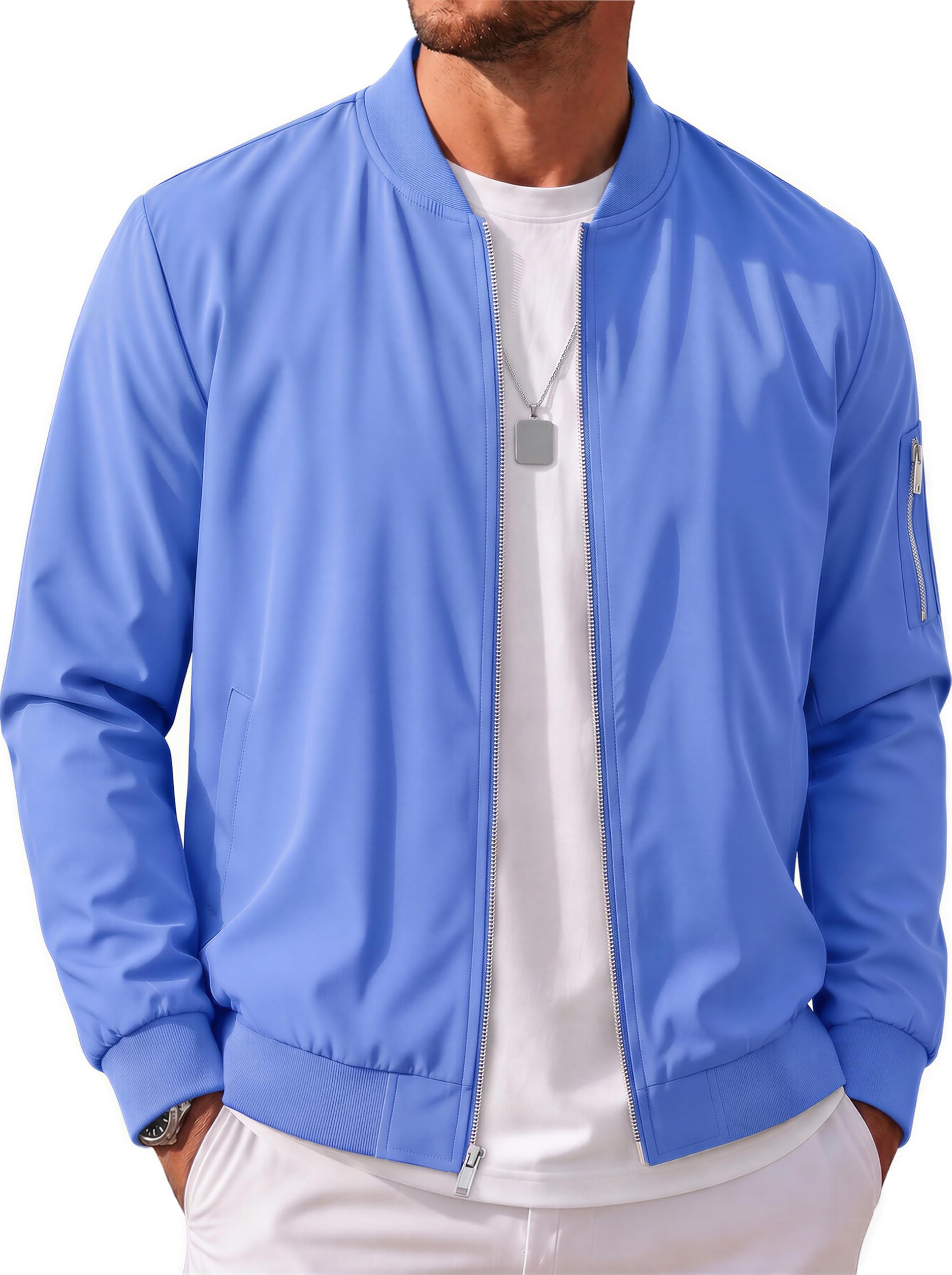 MAGCOMSEN Men's Bomber Jacket Lightweight Windbreaker Spring Fall Jacket