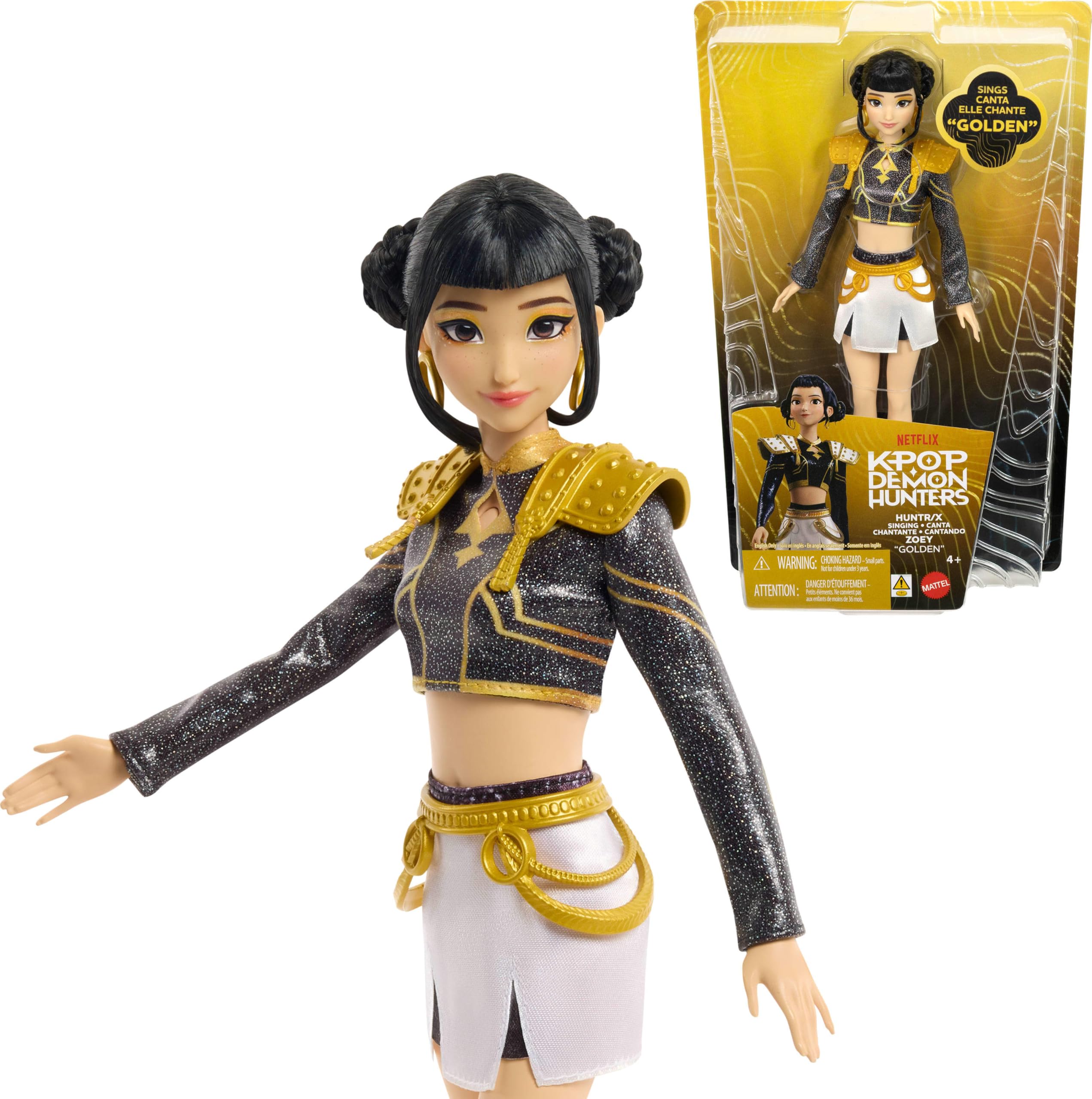 ​Mattel KPop Demon Hunters HUNTR/X Zoey “Golden” Singing Doll | Wearing Removabl