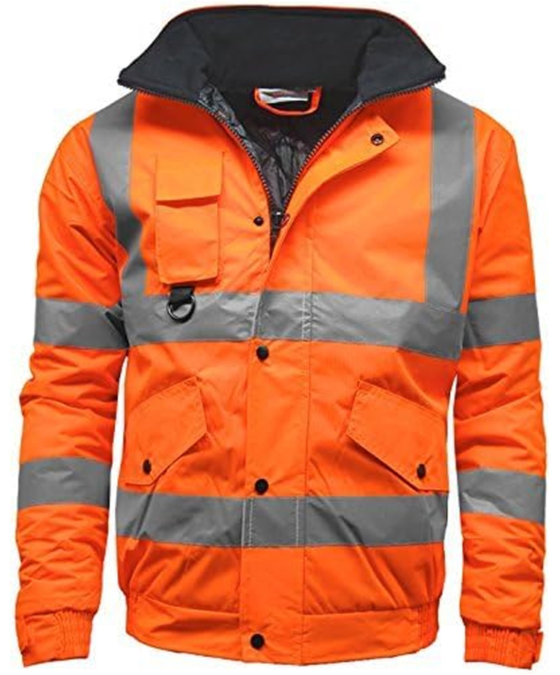 Hi Vis Viz Bomber Jacket High Visibility Workwear Two Tone Safety Security Hoode