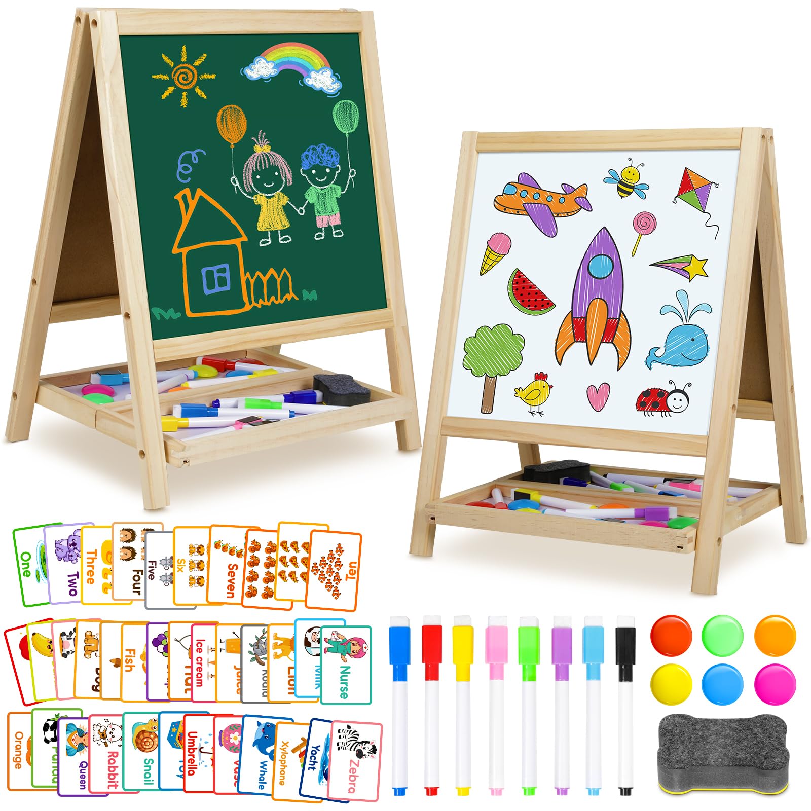 4 in 1 Tabletop Painting Art Kids Easel 3 4 5 Double-Sided Drawing Board | Dry W