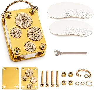 Mini Flower Press Keychain, Portable Micro Flower Press Kit with Secure Straps for Flower Preservation, Pocket Botanical Press for Resin Art, Journals, Scrapbooking, DIY Crafts (Sunflower)