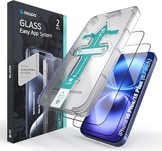 Deppa | 2 Pieces | Screen Protector for iPhone 16 Plus, iPhone 15 Plus (6.7") | Ultra Tough Tempered Glass with Easy Installation Kit | Full Coverage, Bubble Free
