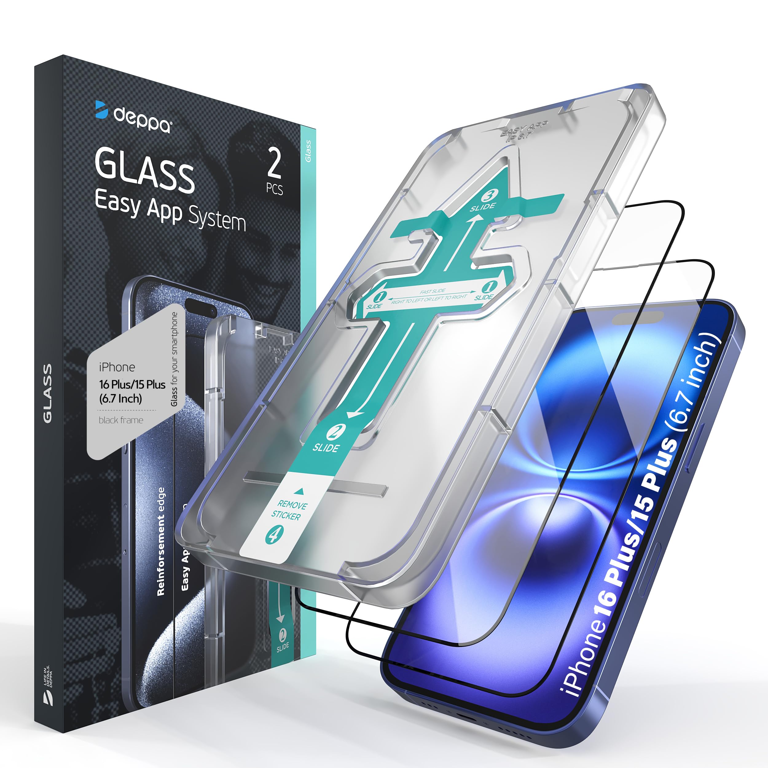 Deppa | 2 Pieces | Screen Protector for iPhone 16 Plus, iPhone 15 Plus (6.7") | 
