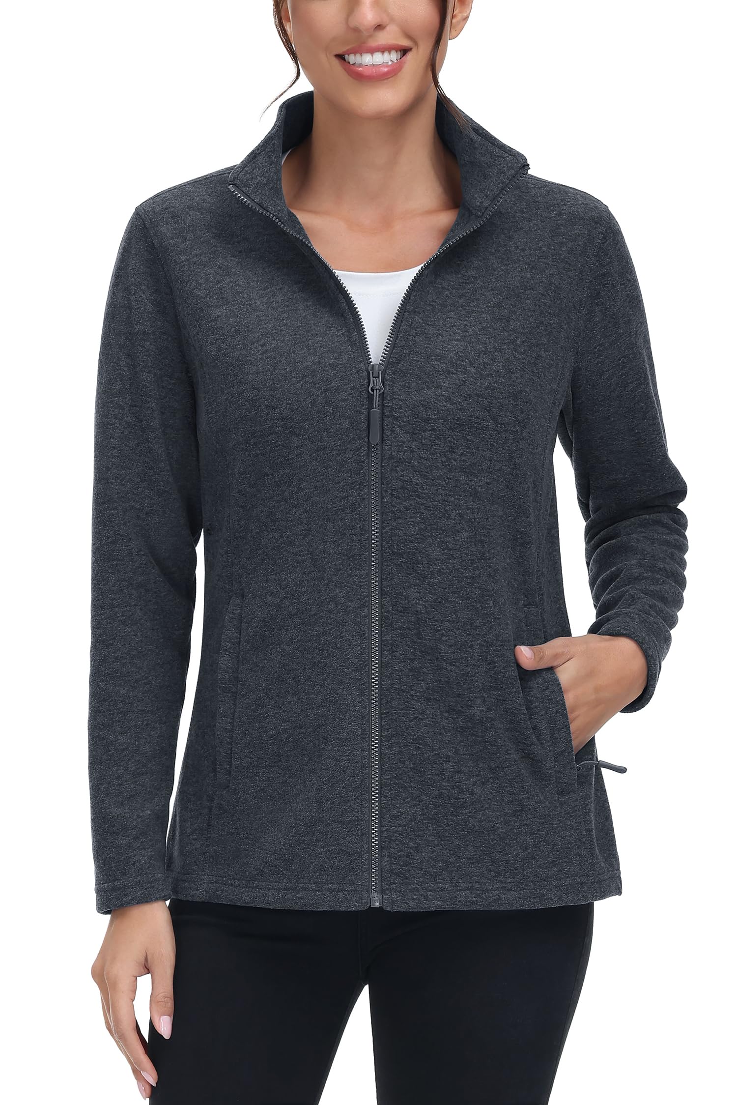 TACVASEN Women's Full Zip Fleece Jacket Lightweight Jacket Womens Winter Warm Co