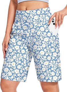 Blouty Women's 9" Bermuda Long Shorts Knee Length with Pockets
