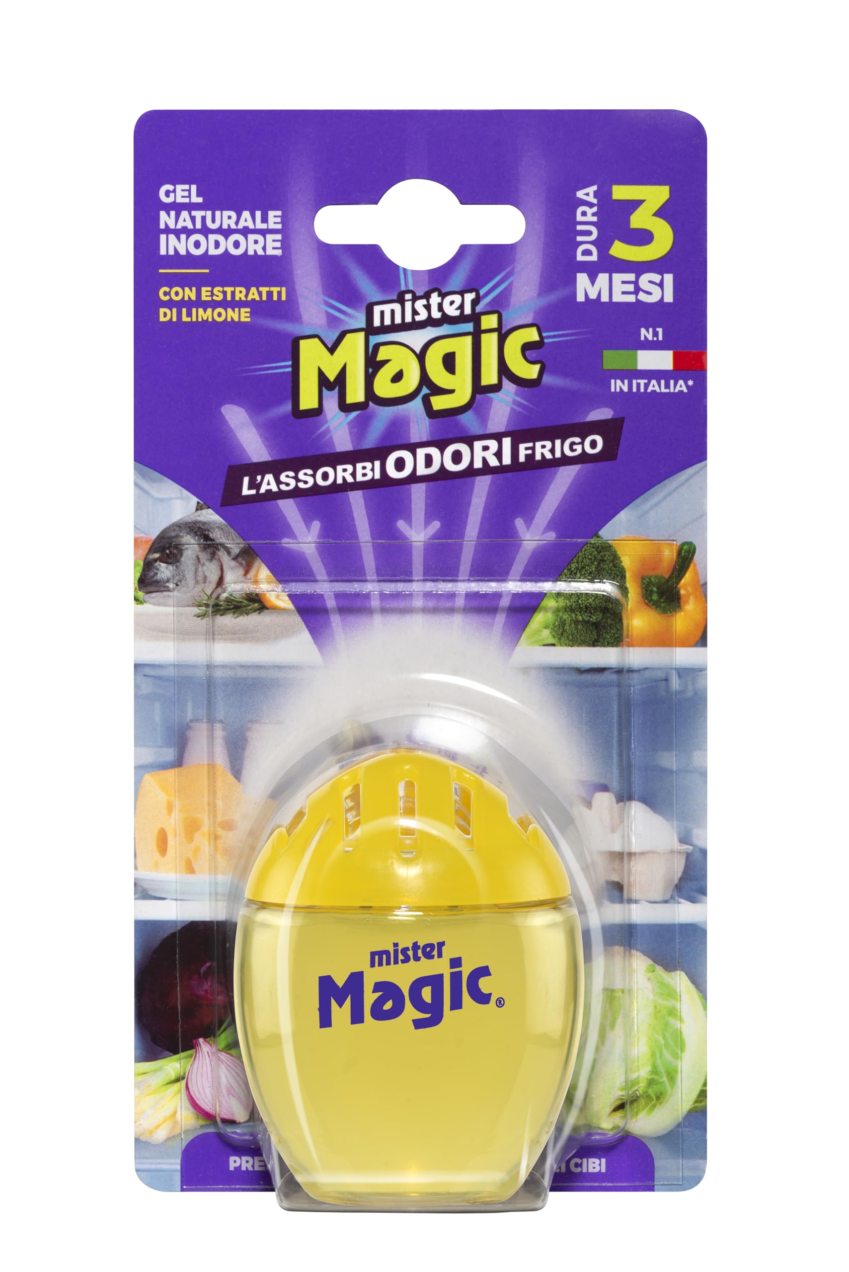 Mister Magic Odour Absorber Fridge, Natural Odourless Gel with Lemon Extracts, E