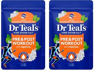 Dr Teal's Epsom Salts Pre & Post Workout 3Lb 1.36kg (Pack of 2)