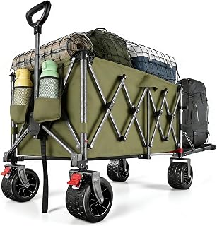 130-240L Festival Trolley on Wheels, Folding Wagon, Portable Camping Cart