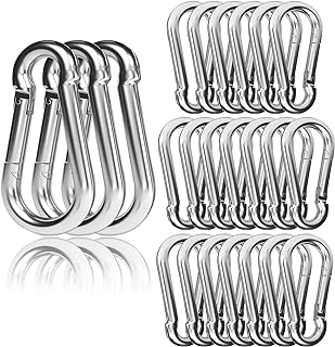 EPHECH 30PCS 4" Carabiner Clip, M10 3/8" Heavy Duty Spring Snap Hook | Galvanized Steel Quick Link Carabiner, 770lbs Holding Capacity Spring Snaps Key Chain for Swing Hammock Gym Outdoor Camping