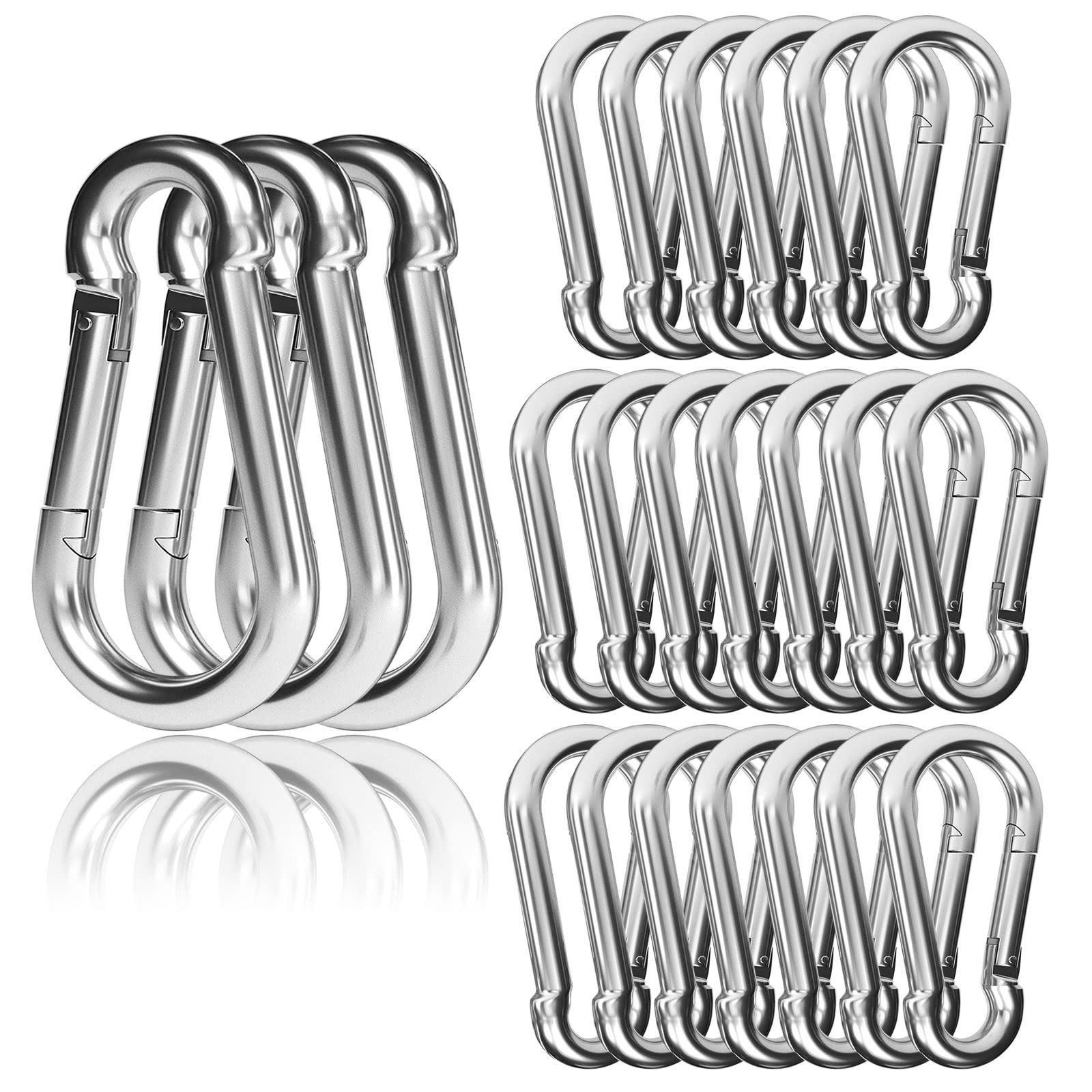 EPHECH 30PCS 4" Carabiner Clip, M10 3/8" Heavy Duty Spring Snap Hook | Galvanize