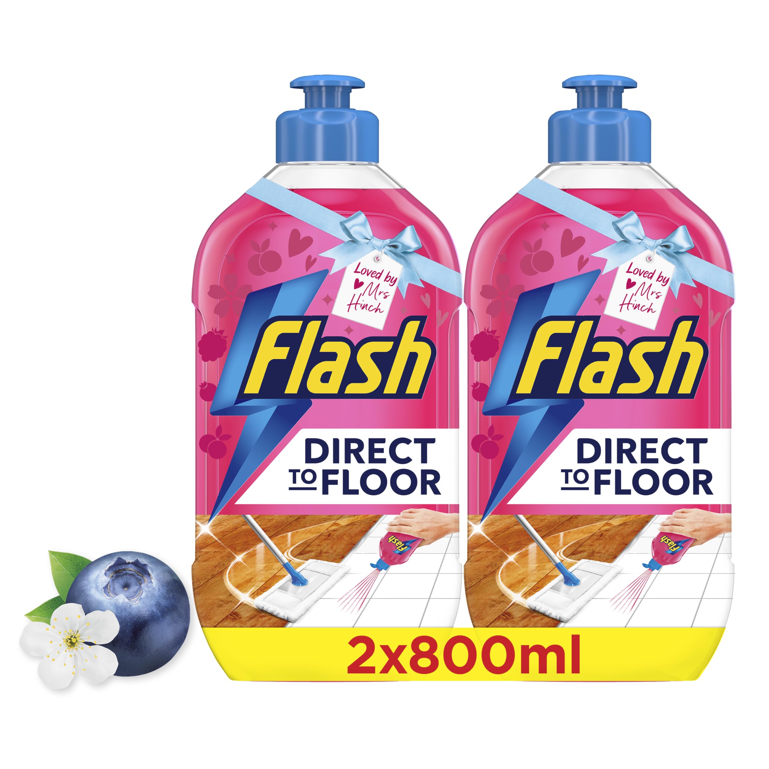 Flash Direct to Floor Cleaner Berry & Cherry Blossom 2x800ML