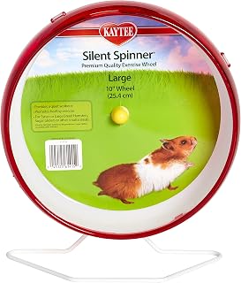 Kaytee Silent Spinner Wheel For Pet Syrian or Large Breed Hamsters, Sugar Gliders and Gerbils, Large , Clear, 10 Inch (Pack of 1)