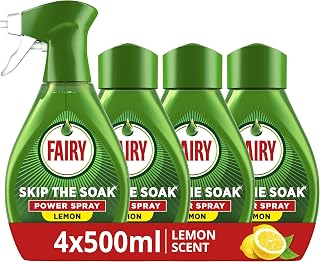 Fairy Skip the Soak Dish Power Spray Lemon Kit 1 Trigger + 4x500ML Refill