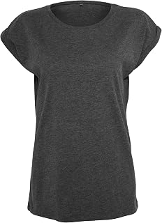 KiarenzaFD Build Your Brand Ladies Extended Shoulder Tee Charcoal L BY021-00091-0042