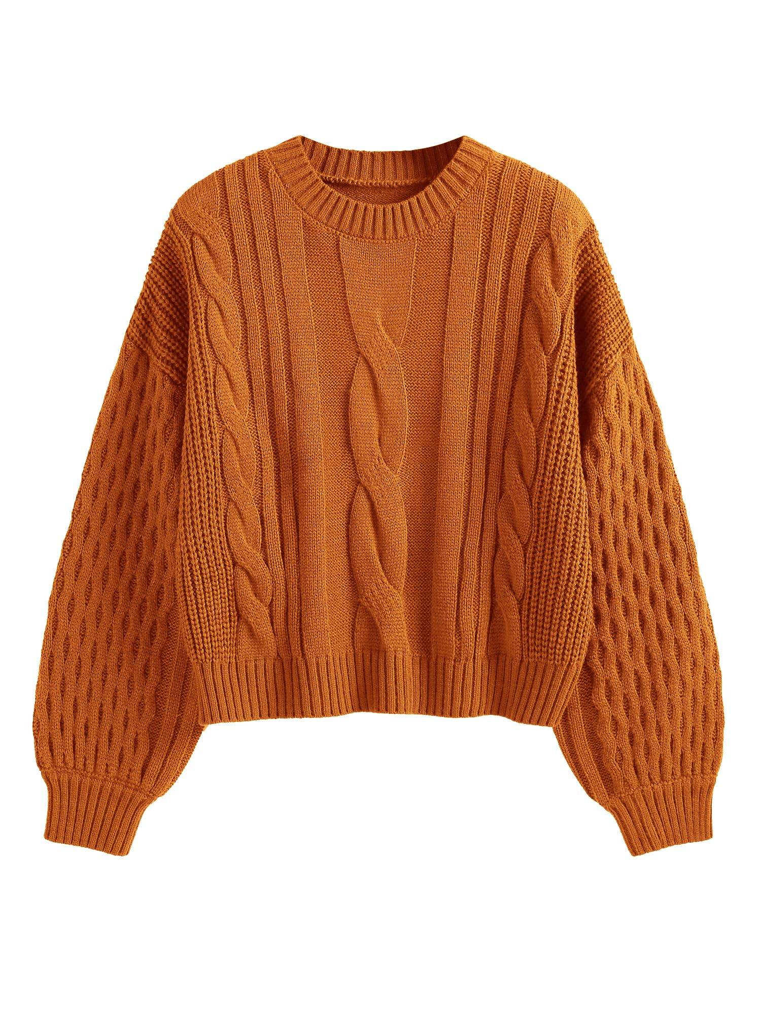 ZAFUL Womens Sweater Cable Knit Long Sleeve Knit Fall Outfits