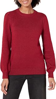 Amazon Essentials Womens Soft Touch Pleated Shoulder Crewneck Sweater