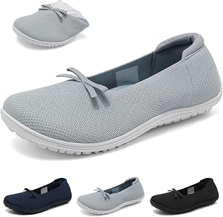Geweo Women's Barefoot Ballet Flats Elegant Comfortable Zero Drop Slip On Summer Shoes Breathable with Wide Toe Box Memory Foam Insole 37-42 EU