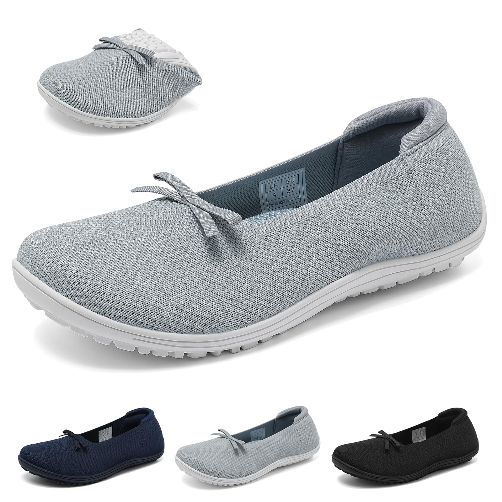 Geweo Women's Barefoot Ballet Flats Elegant Comfortable Zero Drop Slip On Summer
