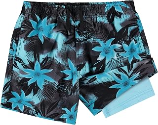 Kanu Surf Quest Boys Swim Trunks with Compression Liner Quick Dry Stretch Swimsuit