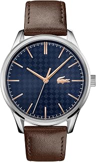 Lacoste Vienna Collection Men's Analogue Quartz Watch with Brown Leather Strap – 2011046