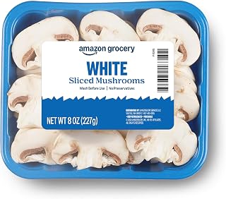 Amazon Grocery, Sliced White Mushrooms, 8 Oz