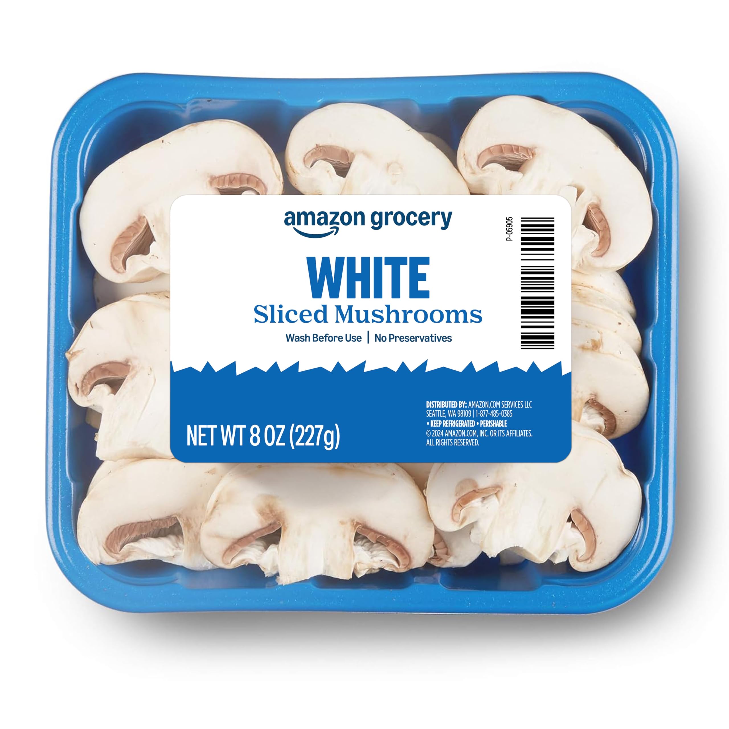 Amazon Grocery, Sliced White Mushrooms, 8 Oz
