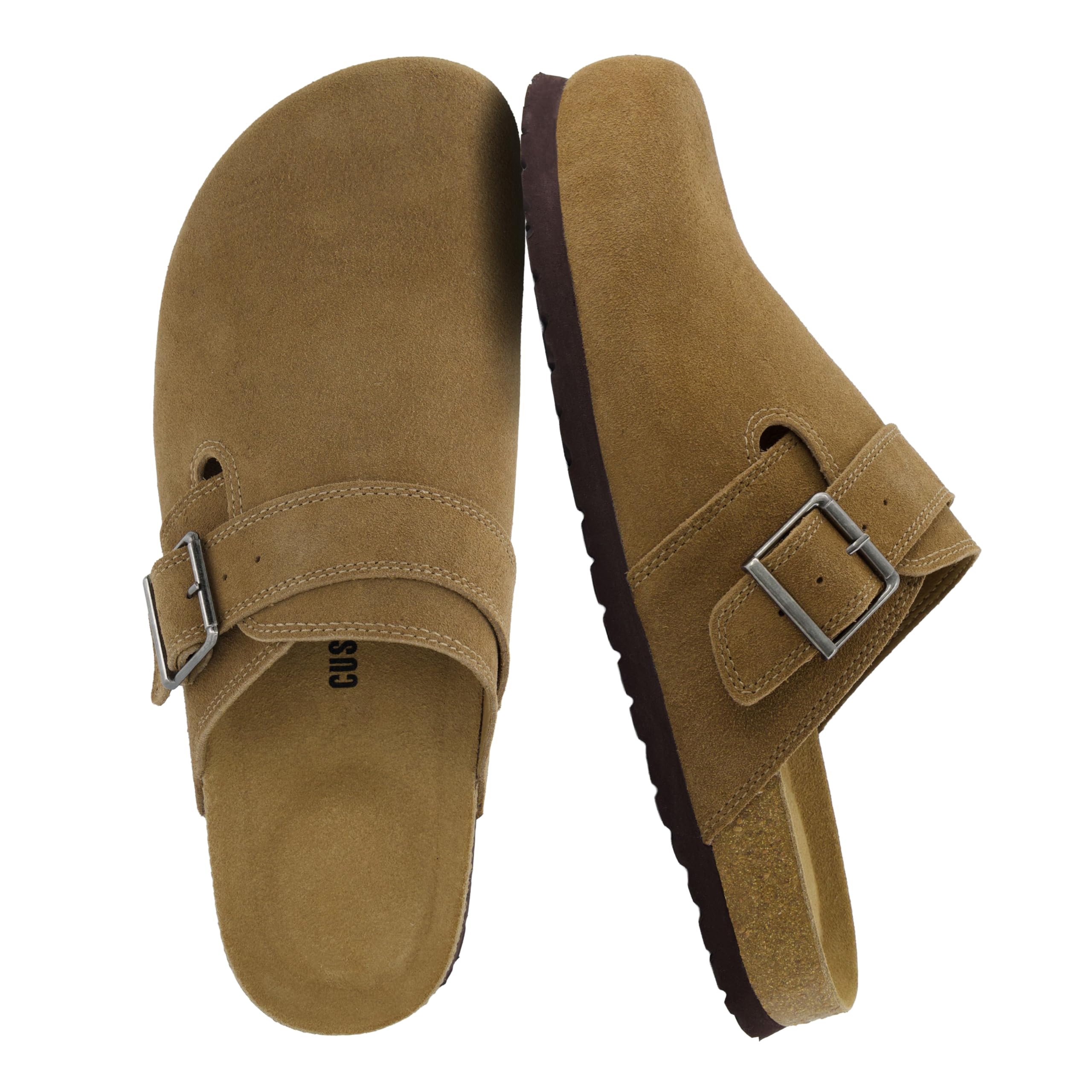 CUSHIONAIRE Hugo Sabots en daim véritable pour homme – Chaussures confortables à