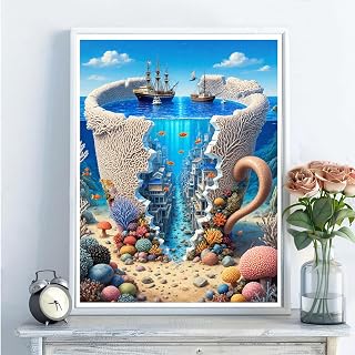 5D Diamond Art Kits for Adults - DIY Landscape Diamond Painting Kits Full Round Drill - Cross Stitch Crystal Embroidery for Wall Decor, Christmas Gifts