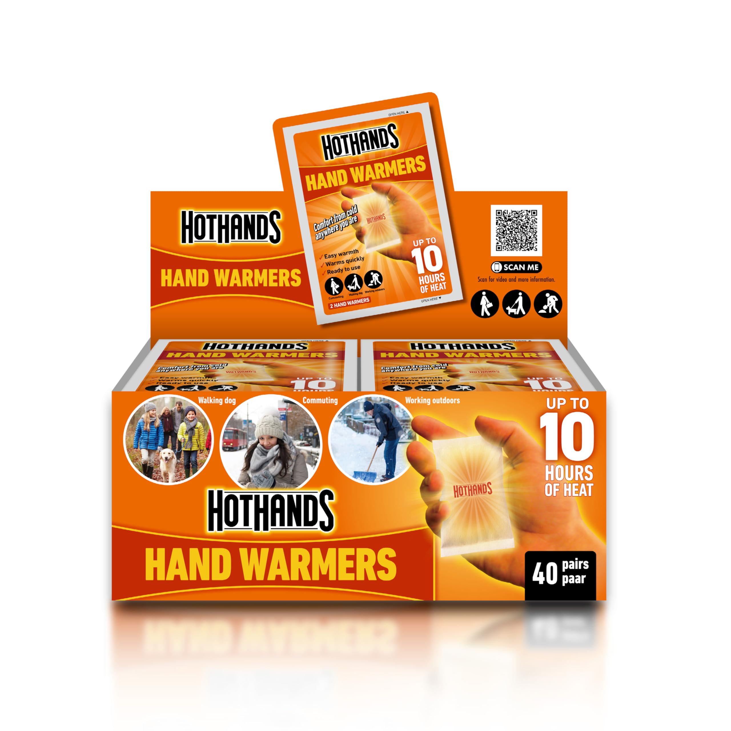 HotHands Hand Warmers - 40 Pairs | 10 Hours of Heat, Air Activated, Ready to Use