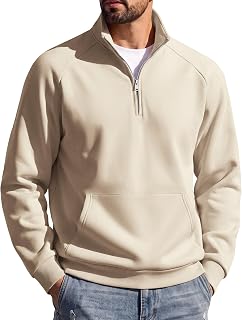 COOFANDY Mens Quarter Zip Pullover 2026 Fleece Mock Neck Casual Sweatshirt