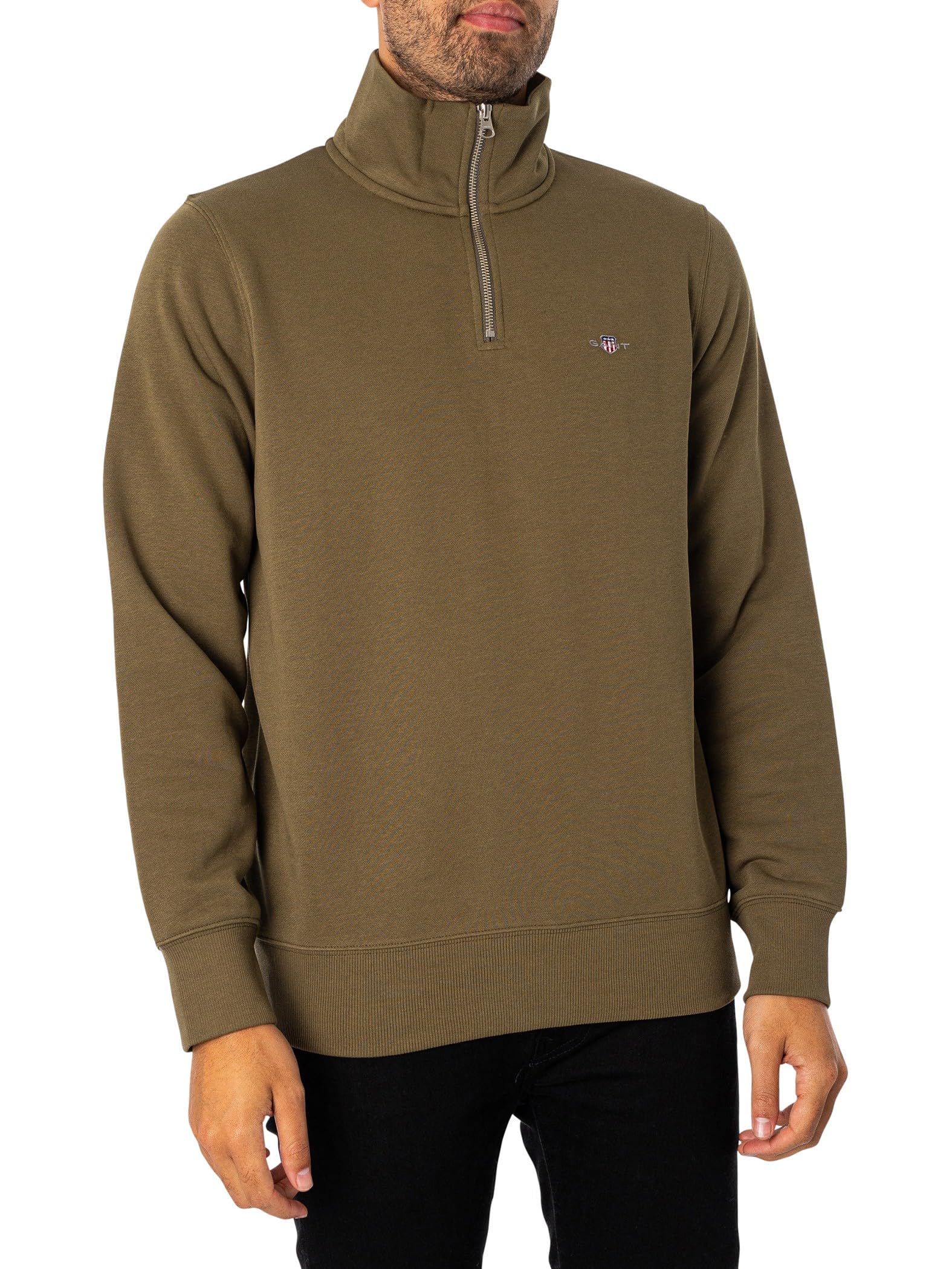 GANT Mens Half Zip Sweatshirt Long Sleeve Cotton