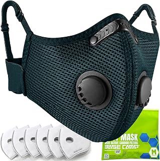 BASE CAMP M Plus Dust Mask, Dust Face Mask with 6 Filters, Safety Work Masks for Woodworking Construction